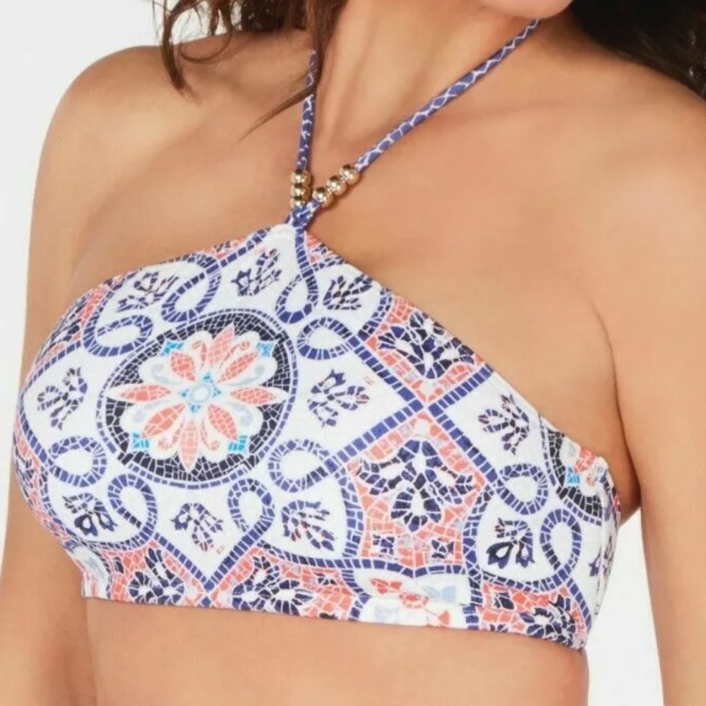 Michael Kors Sea Coral Halter bikini Top Size Large NWT